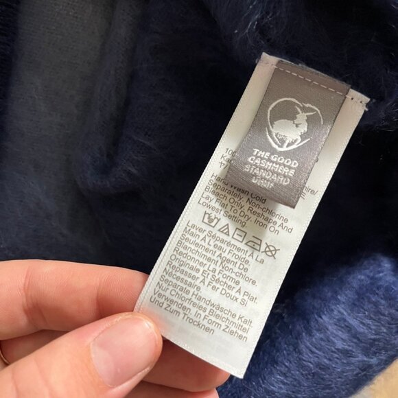 J Crew Womens Ombre Blue Dip Dyed Brushed Cashmere Crewneck Sweater Sz M - Picture 6 of 6